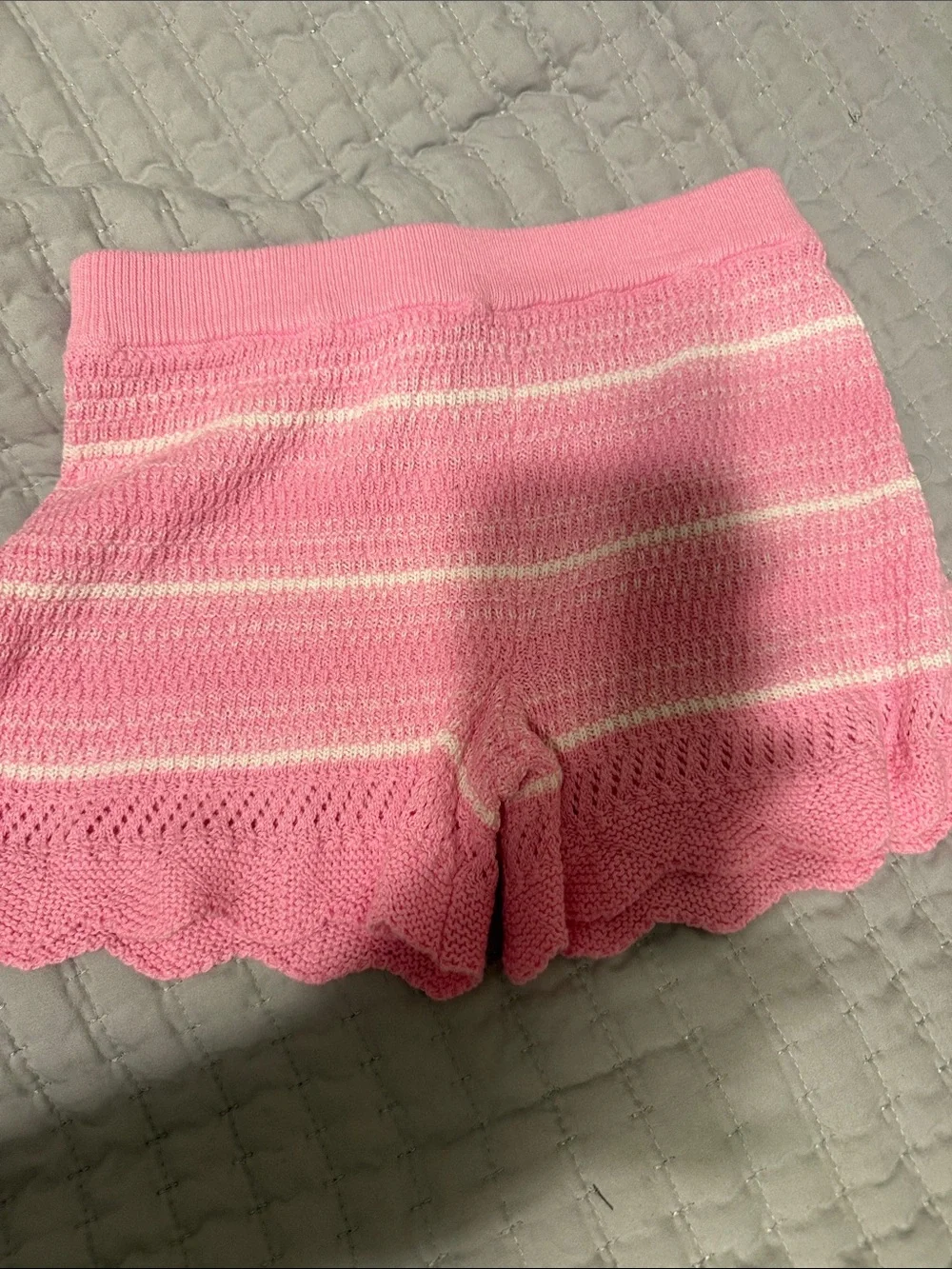 OshKosh B'gosh Pink and White Knit Tank & Shorts Matching Set